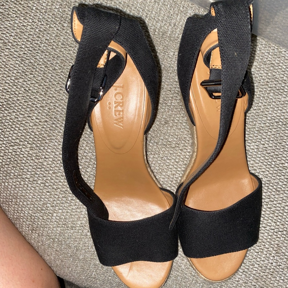 JCrew wedge sandals black